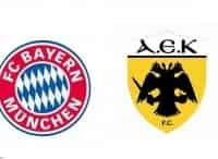 Футбол. Лига чемпионов Бавария Германия - АЕК Греция